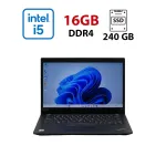 Ультрабук Б-клас Lenovo ThinkPad X390 / 13.3" (1920x1080) IPS Touch / Intel Core i5-8365U (4 (8) ядра по 1.6 - 4.1 GHz) / 16 GB DDR4 / 240 GB SSD / Intel UHD Graphics / WebCam б/в