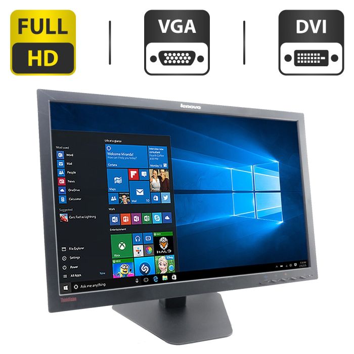 Монітор Lenovo ThinkVision LT2452pwC / 24" (1920x1200) E-IPS / VGA, DVI, DisplayPort, USB / VESA 100x100 б/в - зображення 2