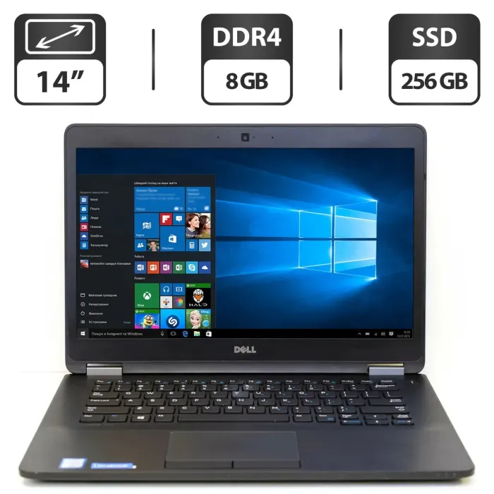Ультрабук Б-класс Dell Latitude E7470 / 14" TN / Intel Core i5-6300U (2(4) ядра по 2.4-3 GHz) / 8GB DDR4 / 256GB SSD / HD Graphics 520 / WebCam / HDMI б/в - зображення 1