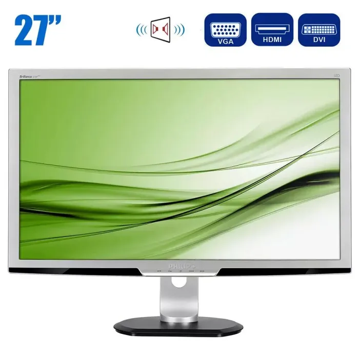 Монітор Philips 273P3L / 27" (1920x1080) TN / VGA, DVI, HDMI, Audio / Вбудовані колонки 2x 2W б/в - зображення 1