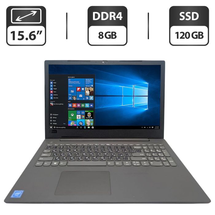 Ноутбук Lenovo V130-15IGM / 15.6" (1366x768) TN / Intel Celeron N4000 (2 ядра по 1.1 - 2.6 GHz) / 8 GB DDR4 / 120 GB SSD / Intel UHD Graphics 600 / WebCam / DVD-ROM б/в - изображение 1