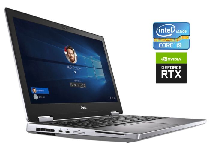 Мобільна робоча станція Б-клас Dell Precision 7540 / 15.6" (1920x1080) TN / Intel Core i9-9980HK (8 (16) ядер по 2.4 - 5.0 GHz) / 32 GB DDR4 / 256 GB SSD / nVidia Quadro RTX 3000, 6 GB GDDR6, 192-bit / WebCam / Win 11 Pro б/в - зображення 1