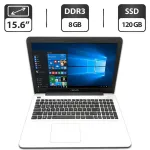Ноутбук Asus X555 / 15.6" (1366x768) TN / Intel Core i5-5200U (2 (4) ядра по 2.2 - 2.7 GHz) / 8 GB DDR3 / 120 GB SSD / Intel HD Graphics 5500 / WebCam б/в