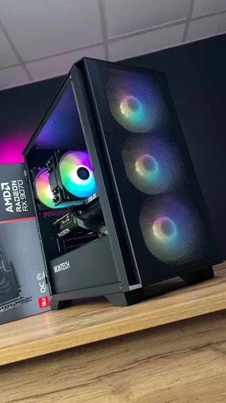 Збірка на замовлення: ігровий ПК Montech Air 1000 Premium Black Tower / AMD Ryzen 5 7500F (6 (12) ядер по 3,7 - 5,0 ГГц) / 32 ГБ DDR5 / 1000 ГБ SSD M.2 / AMD Radeon RX 9070, 16 GB GDDR6, 256-bit / 750W - зображення 3