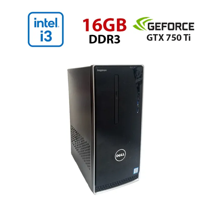 Ігровий ПК Dell Inspirion 3650 / Intel Core i3-6100 (2 (4) ядра по 3,7 ГГц) / 16 ГБ DDR3 / 256 ГБ SSD / nVidia GeForce GTX 750 Ti, 2 ГБ GDDR5, 128-біт / Wi-Fi+Bluetooth / DVD / Win 10 Home Lic б/в - зображення 1