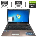 Ноутбук Asus X53S / 15.6'' (1366x768) TN / Intel Core i3-2330M (2 (4) ядра по 2.2 GHz) / 6 GB DDR3 / 320 GB HDD / nVidia GeForce GT 540M, 1 GB GDDR3, 128-bit / WebCam / DVD-ROM б/в