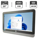 Моноблок Б-клас HP ProOne 400 G1 All-in-One / 20" (1600x900) TN / Intel Core i5-4590T (4 ядра по 2.0 - 3.0 GHz) / 8 GB DDR3 / 240 GB SSD / Intel HD Graphics 4600 / WebCam / Колонки 2x 2W / DVD-ROM б/в