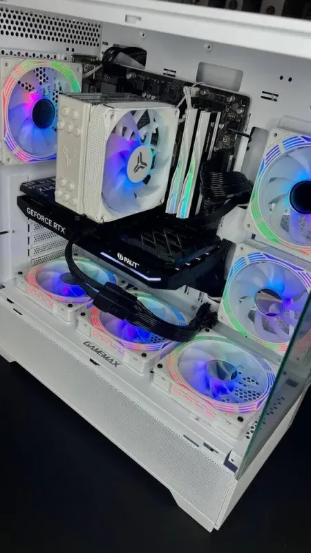 Збірка під замовлення: ігровий ПК GameMax Vista AW White Tower / AMD Ryzen 5 7500F (6 (12) ядер по 3.7 - 5.0 GHz) / 32 GB DDR5 / 2000 GB SSD M.2 / nVidia GeForce RTX 4070 Super, 12 GB GDDR6X, 192-bit / 750W - зображення 4