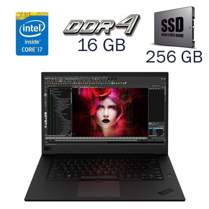 Робоча стенд Lenovo ThinkPad P1 / 15.6" (3840x2160) UHD 4K IPS Touch / Intel Core i7-8850H (6 (12) ядер по 2.6 - 4.3 GHz) / 16 GB DDR4 / 256 GB SSD / nVidia Quadro P1000 4 GB / WebCam б/в - зображення 1