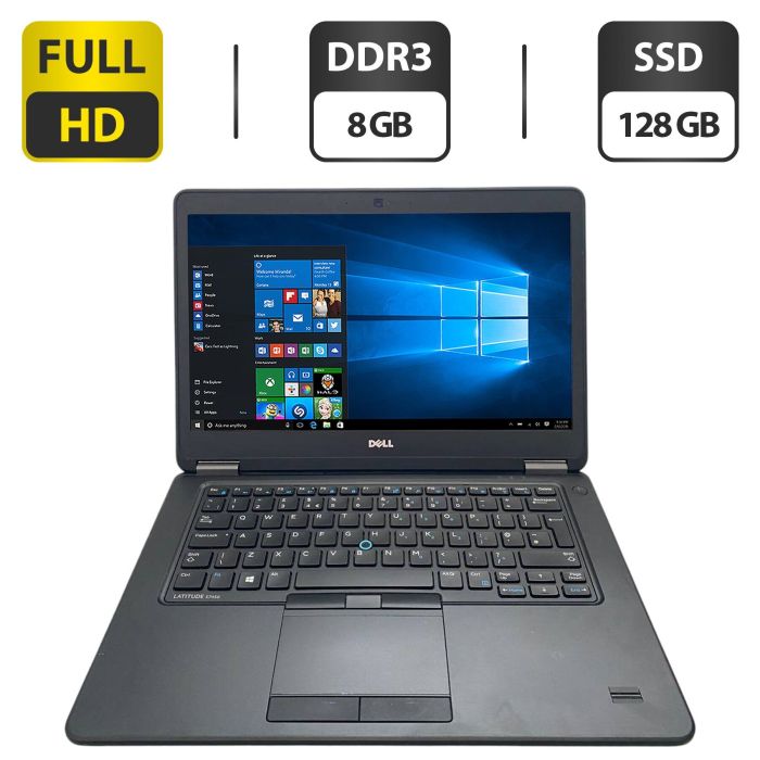 Ультрабук Dell Latitude E7450 / 14" (1920x1080) TN / Intel Core i5-5300U (2 (4) ядра по 2.3 - 2.9 GHz) / 8 GB DDR3 / 128 GB SSD / Intel HD Graphics 5500 / WebCam б/в - зображення 1