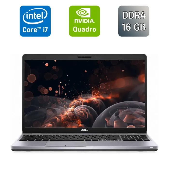 Мобільна робоча станція Dell Precision 3550 / 15,6" (1366x768) TN / Intel Core i7-10610U (4 (8) ядра по 1,8 - 4,9 ГГц) / 16 ГБ DDR4 / 512 ГБ SSD / nVidia Quadro P520, 2 ГБ GDDR5, 64-біт / WebCam / HDMI / Windows 10 б/в - зображення 1