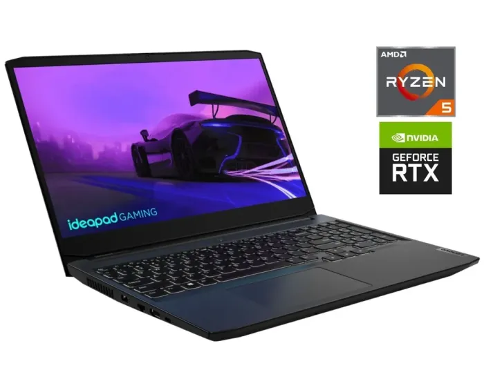 Ігровий ноутбук Lenovo IdeaPad Gaming 3 15ACH6 / 15.6" (1920x1080) IPS / AMD Ryzen 5 5600H (6 (12) ядер по 3.3 - 4.2 GHz) / 16 GB DDR4 / 512 GB SSD / nVidia GeForce RTX 3060, 6 GB GDDR6, 192-bit / WebCam б/в - зображення 1