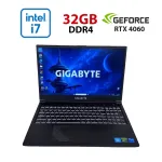 Ігровий ноутбук Gigabyte G5 KF5 / 15,6" (1920x1080) IPS / Intel Core i7-12650H (10 (16) ядер по 2,3 - 4,7 ГГц) / 32 ГБ DDR4 / 512 ГБ SSD / nVidia GeForce RTX 4060, 8 ГБ GDDR6, 128-біт / WebCam б/в