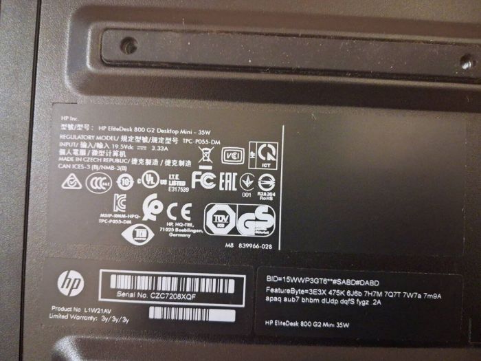 Неттоп HP EliteDesk 800 G2 TPC-P055-DM USFF / Intel Pentium G4500T (2 ядра по 3.0 GHz) / 8 GB DDR4 / 256 GB SSD / Intel HD Graphics 530 / DisplayPort + Блок живлення б/в - зображення 4