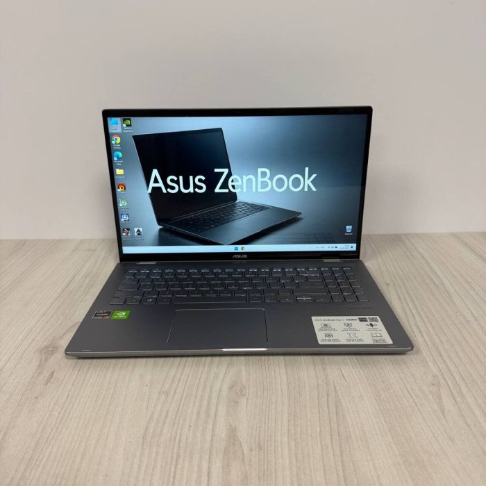 Ігровий ультрабук-трансформер Asus ZenBook Flip 15 Q508UG / 15.6" (1920x1080) IPS Touch / AMD Ryzen 7 5700U (8 (16) ядер по 1.8 - 4.3 GHz) / 8 GB DDR4 / 512 GB SSD NVMe / nVidia GeForce MX450, 2 GB GDDR5, 64-bit / WebCam б/в - зображення 2