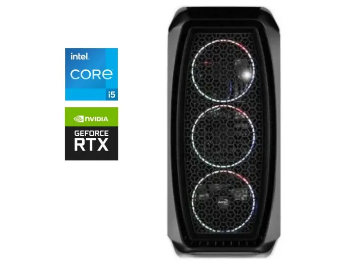 Ігровий ПК AeroCool Aero One Eclipse Tower / Intel Core i5-12400F (6 (12) ядер по 2.5 - 4.4 GHz) / 32 GB DDR4 / 512 GB SSD / nVidia GeForce RTX 4060, 8 GB GDDR6, 128-bit / 500W / Win 11 - зображення 1