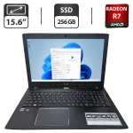 Ноутбук Б-клас Acer Aspire E 15 / 15.6" (1366x768) TN / AMD A10-9600P (4 ядра по 2.4 - 3.3 GHz) / 16 GB DDR3 / 256 GB SSD / AMD Radeon R7 M340, 1 GB GDDR3, 64-bit / WebCam б/в