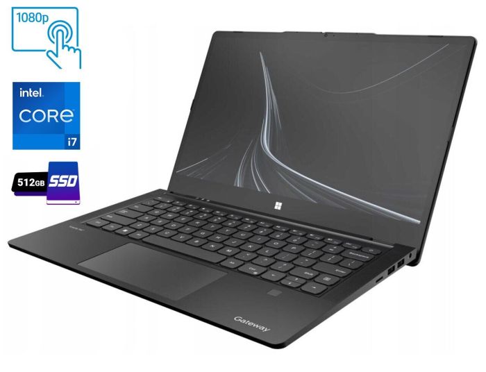Ультрабук Б-клас Gateway GWTC71427-BK / 14.1" (1920x1080) IPS Touch / Intel Core i7-1255U (10 (12) ядер по 2.8 - 4.7 GHz) / 8 GB DDR4 / 512 GB SSD M.2 / Intel UHD Graphics / WebCam / Fingerprint б/в - зображення 1