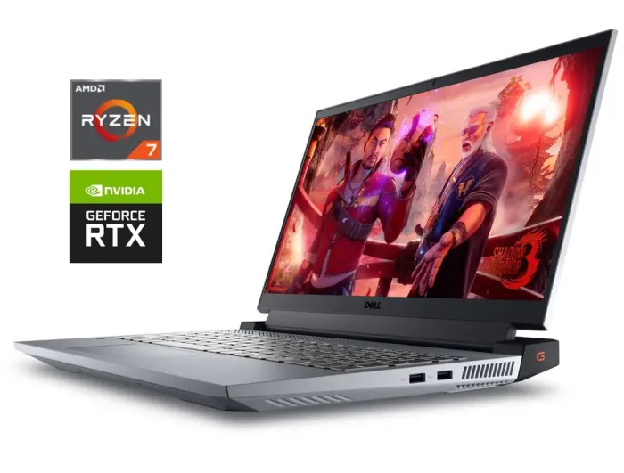 Ігровий ноутбук Dell G15 5525 / 15.6" (1920x1080) IPS / AMD Ryzen 7 6800H (8 (16) ядер по 3.2 - 4.7 GHz) / 16 GB DDR5 / 512 GB SSD / nVidia GeForce RTX 3050, 4 GB GDDR6, 128-bit / WebCam б/в - зображення 1