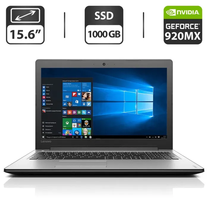 Ноутбук Lenovo IdeaPad 310-15ISK / 15.6" TN / Intel Core i3-6100U (2(4) ядра по 2.3GHz) / 4GB DDR4 / 1000GB SSD / GeForce 920MX, 2GB GDDR3, 64-bit / WebCam / HDMI б/в - зображення 1