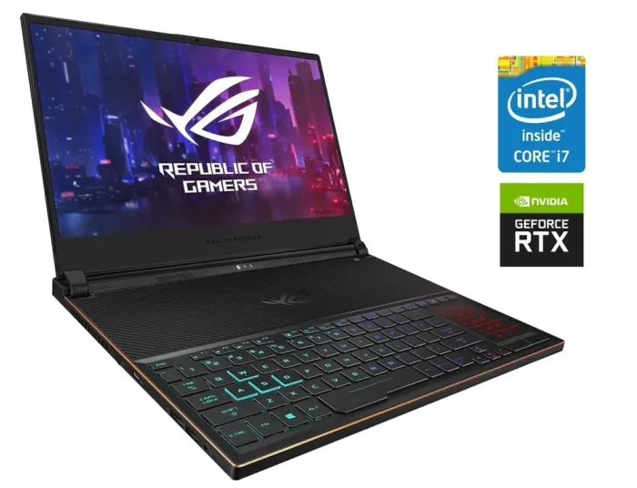 Ігровий ноутбук Б-клас Asus ROG Zephyrus GX531GW / 15.6" (1920x1080) IPS / Intel Core i7-9750H (6 (12) ядер по 2.6 - 4.5 GHz) / 16 GB DDR4 / 512 GB SSD / nVidia GeForce RTX 2070 Max-Q, 8 GB GDDR6, 256-bit / WebCam б/в - зображення 1