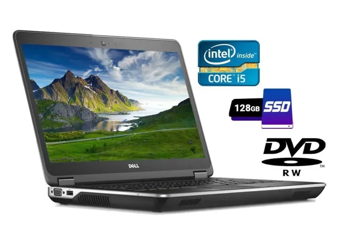 Ноутбук Б-клас Dell Latitude E6440 / 14" TN / Core i5-4310M (2 (4) ядра по 2.7-3.4 GHz) / 4GB DDR3 / 128GB SSD /  HD Graphics 4600 / WebCam / DVD-RW/Win 10 б/в - зображення 1