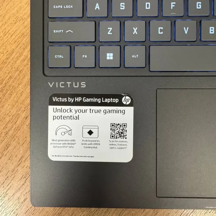 Ігровий ноутбук Б-клас HP Victus Gaming 16-s0075nr / 16.1" (1920x1080) IPS / AMD Ryzen 7 7840HS (8 (16) ядер по 3.8 - 5.1 GHz) / 16 GB DDR5 / 512 GB SSD NVMe / nVidia GeForce RTX 3050, 6 GB GDDR6, 96-bit / WebCam б/в - зображення 8