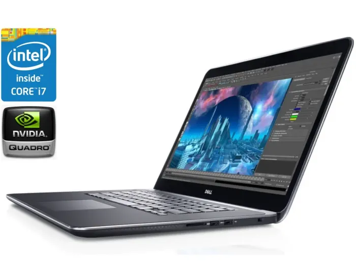 Робоча станція Б-класс Dell Precision M3800 / 15.6" IPS Touch / Core i7-4712HQ (4(8) ядра по 2.3-3.3 GHz) / 16GB DDR3 / 256GB SSD / Quadro K1100M, 2GB GDDR5, 128-bit / WebCam / Win10 Pro б/в - зображення 1