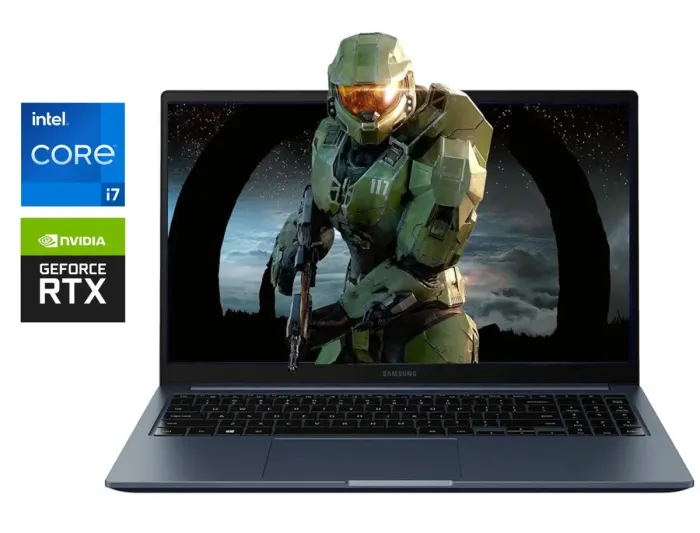 Ігровий ноутбук Samsung Galaxy Book Odyssey NP762XDA / 15.6" (1920x1080) IPS / Intel Core i7-11600H (6 (12) ядер по 2.5 - 4.6 GHz) / 16 GB DDR4 / 512 GB SSD / nVidia GeForce RTX 3050 Ti, 4 GB GDDR6, 128-bit / WebCam б/в - зображення 1