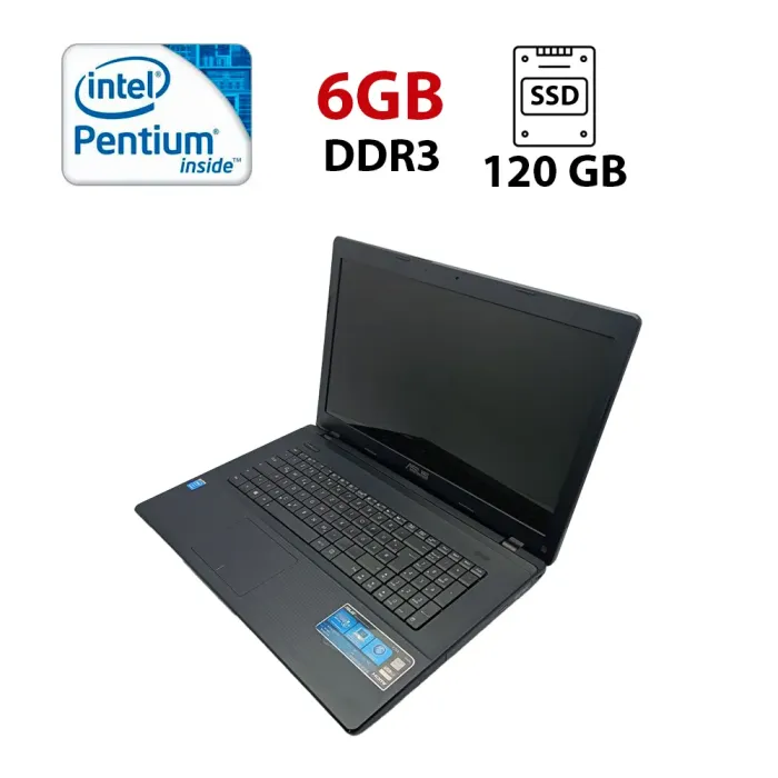 Ноутбук Asus X75 / 17.3" (1600x900) TN / Intel Pentium 2020M (2 ядра 2.4 GHz) / 6 GB DDR3 / 120 GB SSD / Intel HD Graphics / WebCam / HDMI б/в - зображення 1