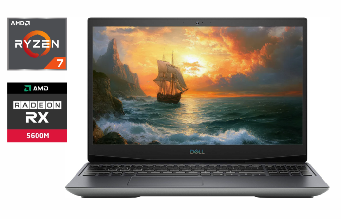 Ігровий ноутбук Dell G5 5505 / 15.6" (1920x1080) IPS / AMD Ryzen 7 4800H (8 (16) ядер по 2.9 - 4.2 GHz) / 16 GB DDR4 / 512 GB SSD / AMD Radeon RX 5600M, 6 GB GDDR6, 192-bit / HDMI / WebCam / Windows 10 б/в - зображення 1