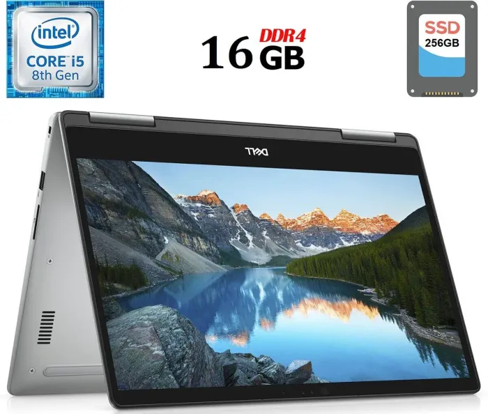 Ноутбук-трансформер Б-клас Dell Inspiron 15-7573 / 15.6" (1920x1080) IPS Touch / Intel Core i5-8250U (4 (8) ядер по 1.6 - 3.4 GHz) / 16 GB DDR4 / 256 GB SSD / Intel UHD Graphics 620 / WebCam / HDMI б/в - зображення 1