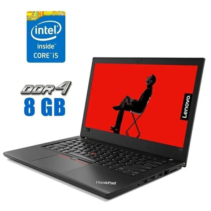 Ультрабук Lenovo ThinkPad T480 / 14" (1920x1080) IPS / Intel Core i5-8250U (4 (8) ядра по 1.6 - 3.4 GHz) / 8 GB DDR4 / 240 GB SSD / Intel UHD Graphics 620 / WebCam б/в - зображення 1