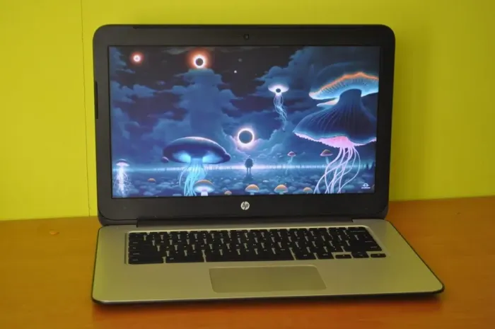 Ноутбук Б-клас HP ChromeBook 14 G4 / 14" (1366x768) TN / Intel Celeron N2840 (2 ядра по 2.16 - 2.58 GHz) / 4 GB DDR3 / 16 GB eMMC / Intel HD Graphics / WebCam / Chrome OS б/в - зображення 2