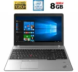 Ноутбук Б-клас Lenovo ThinkPad E570 / 15.6" (1920x1080) TN / Intel Core i5-7200U (2 (4) ядра по 2.5 - 3.1 GHz) / 8 GB DDR4 / 240 GB SSD / Intel HD Graphics 620 / WebCam / DVD-ROM / HDMI б/в