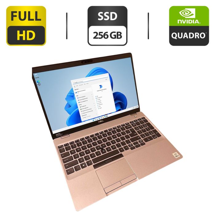 Мобільна робоча станція Dell Precision 3551 / 15,6" (1920x1080) IPS / Intel Core i7-10750H (6 (12) ядер по 2,6 - 5,0 ГГц) / 16 ГБ DDR4 / 256 ГБ SSD / nVidia Quadro P620, 4 ГБ GDDR5, 128-біт / WebCam б/в - зображення 1