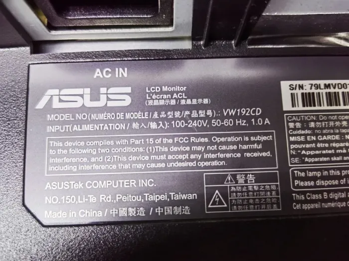 Монітор Б-клас Asus VW192CD/19" (1440x900) TN/VGA/VESA 100x100 + кабелі в комплекті б/в - зображення 5