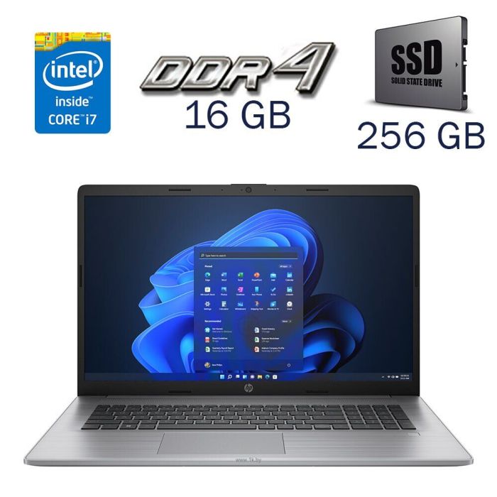 Ігровий ноутбук HP 470 G9 / 17.3" (1920x1080) FullHD IPS / Intel Core i7-1255U (10 (12) ядер по 1.7 - 4.7 GHz) / 16 GB DDR4 / 256 GB SSD / nVidia GeForce MX550, 2 GB GDDR6, 64-bit / WebCam б/в - зображення 1