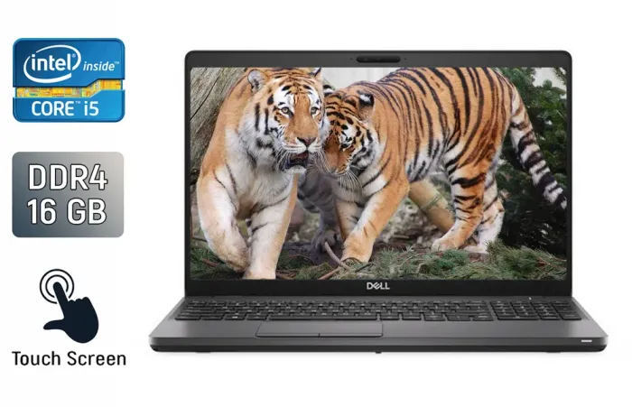 Ультрабук Dell Latitude 5500 / 15.6" (1920x1080) IPS Touch / Intel Core i5-8365U (4 (8) ядра по 1.6 - 4.1 GHz) / 16 GB DDR4 / 256 GB SSD / Intel UHD Graphics / WebCam / HDMI б/в - зображення 1