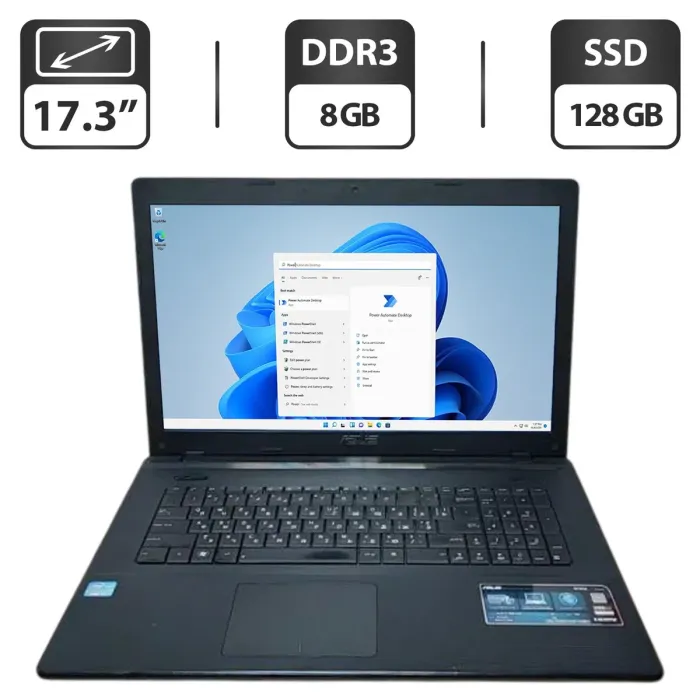 Ноутбук Asus R704A / 17.3" (1600x900) TN / Intel Core i5-3230M (2 (4) ядра по 2.6 - 3.2 GHz) / 8 GB DDR3 / 128 GB SSD / Intel HD Graphics 4000 / WebCam б/в - зображення 1