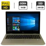 Ноутбук Б-клас HP ProBook 650 G4 / 15.6" (1920x1080) IPS / Intel Core i5-8250U (4 (8) ядра по 1.6 - 3.4 GHz) / 16 GB DDR4 / 240 GB SSD / Intel HD Graphics 620 / WebCam / Windows 10 Pro б/в