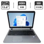 Ноутбук HP ProBook 450 G3 / 15.6" (1366x768) TN / Intel Core i5-6200U (2 (4) ядра по 2.3 - 2.8 GHz) / 8 GB DDR3 / 512 GB SSD / Intel HD Graphics 520 / WebCam б/в