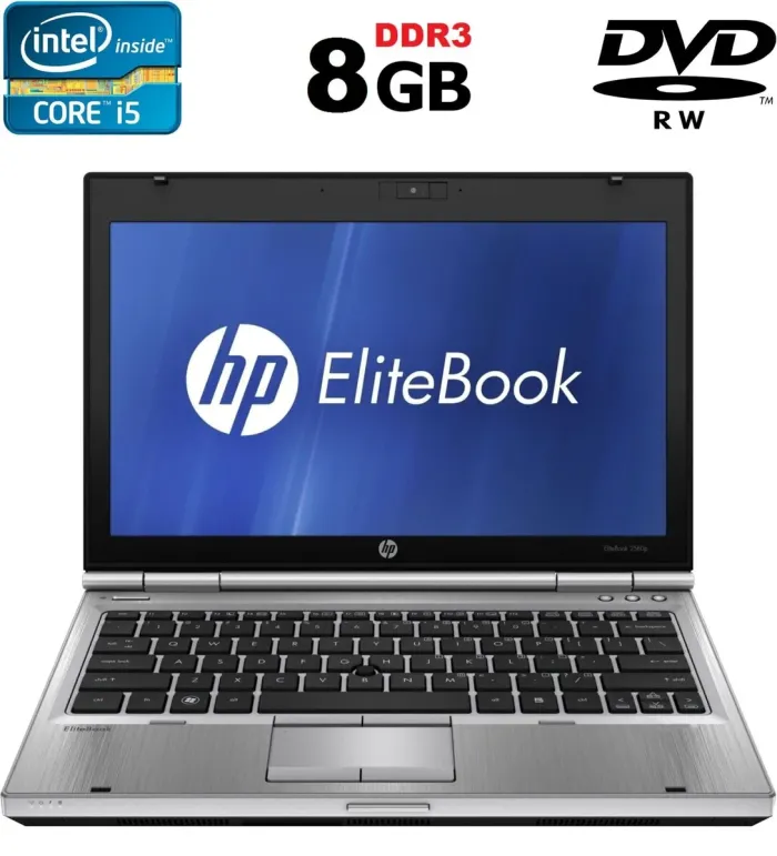 Нетбук HP EliteBook 2560p / 12.5" TN / Core i5-2520M (2(4) ядра по 2.5-3.2 GHz) / 8GB DDR3 / 500GB HDD / HD Graphics 3000 / DVD-ROM / Посиленний АКБ б/в - зображення 1