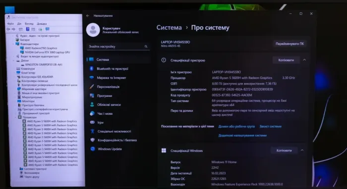 Ігровий ноутбук Acer Nitro 5 AN515-45-R6XD / 15.6" IPS / AMD Ryzen 5 5600H (6(12) ядер по 3.3-4.2GHz) / 8GB DDR4 / 512GB SSD / GeForce RTX 3060, 6GB GDDR6, 192bit / WebCam / HDMI б/в - зображення 6