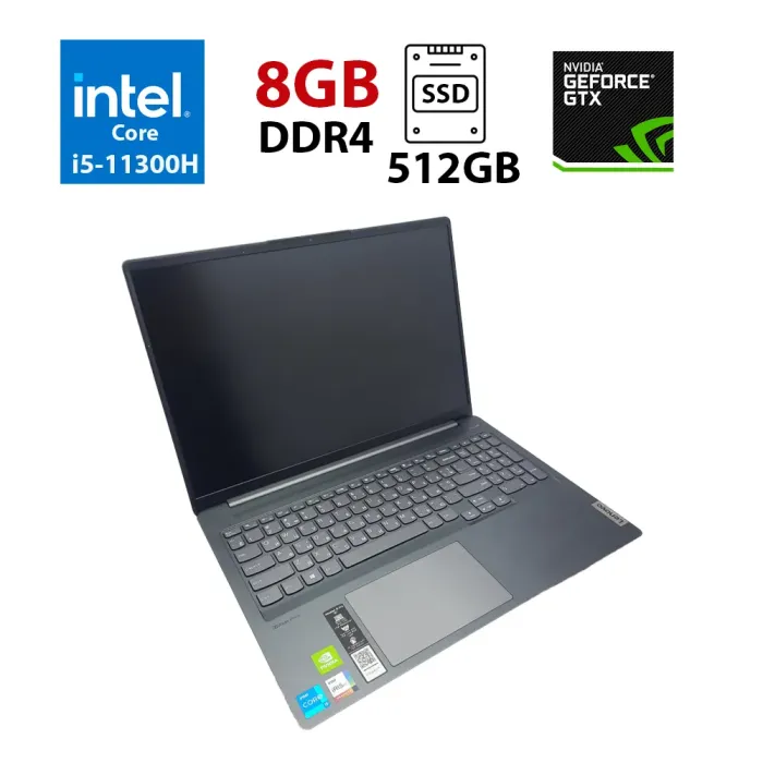 Ігровий ультрабук Lenovo IdeaPad 5 / 16" (2560x1600) IPS / Intel Core i5-11300H (4 (8) ядра по 2.6 - 4.4 GHz) / 8 GB DDR4 / 512 GB SSD / nVidia GeForce MX450, 2 GB GDDR6, 64-bit / WebCam б/в - зображення 1