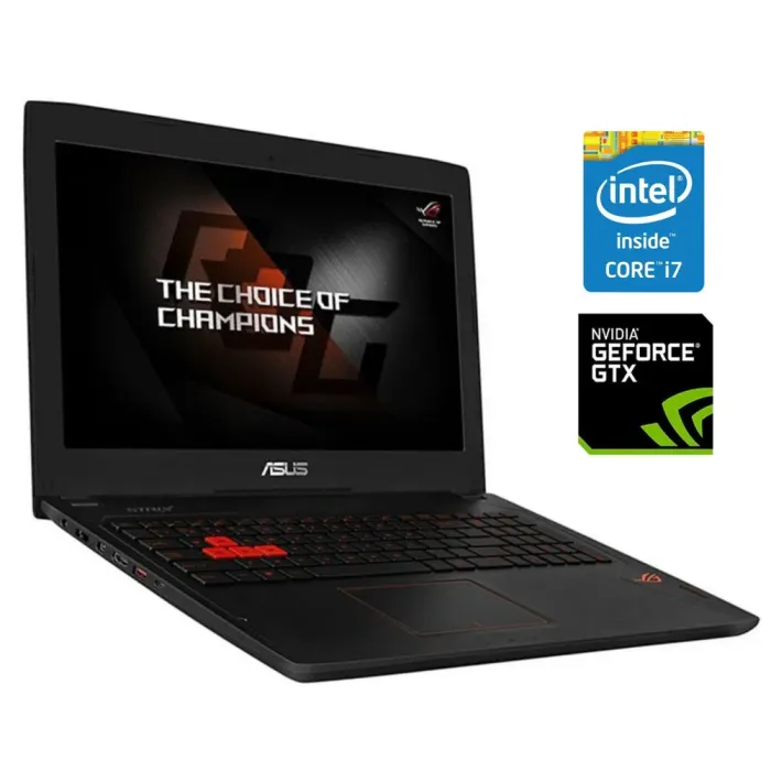 Ігровий ноутбук Б-класу Asus ROG Strix GL502VM / 15.6" (1920x1080) IPS / Intel Core i7-7700HQ (4 (8) ядра по 2.8 - 3.8 GHz) / 16 GB DDR4 / 128 GB SSD NVMe + 1000 GB HDD / nVidia GeForce GTX 1060, 3 GB GDDR5, 192-bit / WebCam б/в - зображення 1
