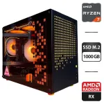 Збірка на замовлення: ігровий ПК Jonsbo Z20 Black/Orange Tower / AMD Ryzen 7 7700 (8 (16) ядер по 3,8 - 5,3 ГГц) / 32 ГБ DDR5 / 1000 ГБ SSD M.2 / AMD Radeon RX 9070 XT, 16 GB GDDR6, 256-bit / 750W