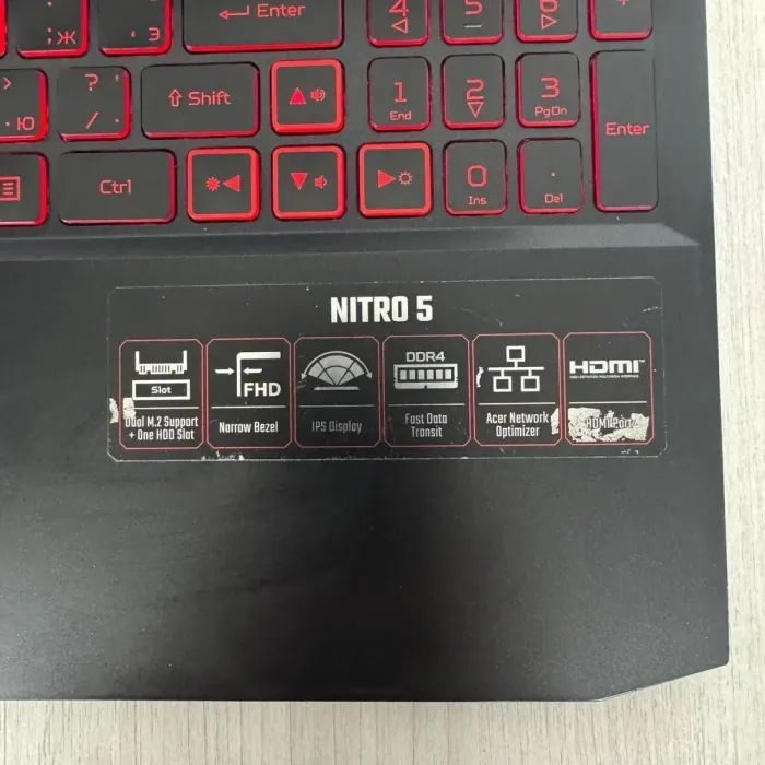 Ігровий ноутбук Б-класу Acer Nitro 5 AN515-43 / 15.6" (1920x1080) IPS / AMD Ryzen 5 3550H (4 (8) ядра по 2.1 - 3.7 GHz) / 16 GB DDR4 / 256 GB SSD NVMe + 1000 GB HDD / nVidia GeForce GTX 1650, 4 GB GDDR6, 128-bit / WebCam б/в - зображення 9