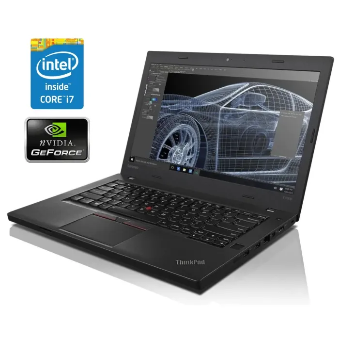 Ігровий ноутбук Lenovo ThinkPad T460p / 14" (1920x1080) IPS / Intel Core i7-6700HQ (4 (8) ядра по 2.6 - 3.5 GHz) / 8 GB DDR4 / 256 GB SSD / nVidia GeForce 940MX, 2 GB GDDR5, 64-bit / WebCam / Win 10 Home б/в - зображення 1