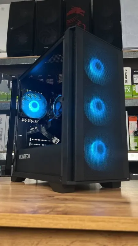 Сборка под заказ: игровой ПК Montech Air 100 ARGB Black Tower / Intel Core i3-13100F (4 (8) ядра по 3.4 - 4.5 GHz) / 16 GB DDR4 / 1000 GB SSD M.2 / nVidia GeForce RTX 3060, 12 GB GDDR6, 192-bit / HDMI / 650W - зображення 3